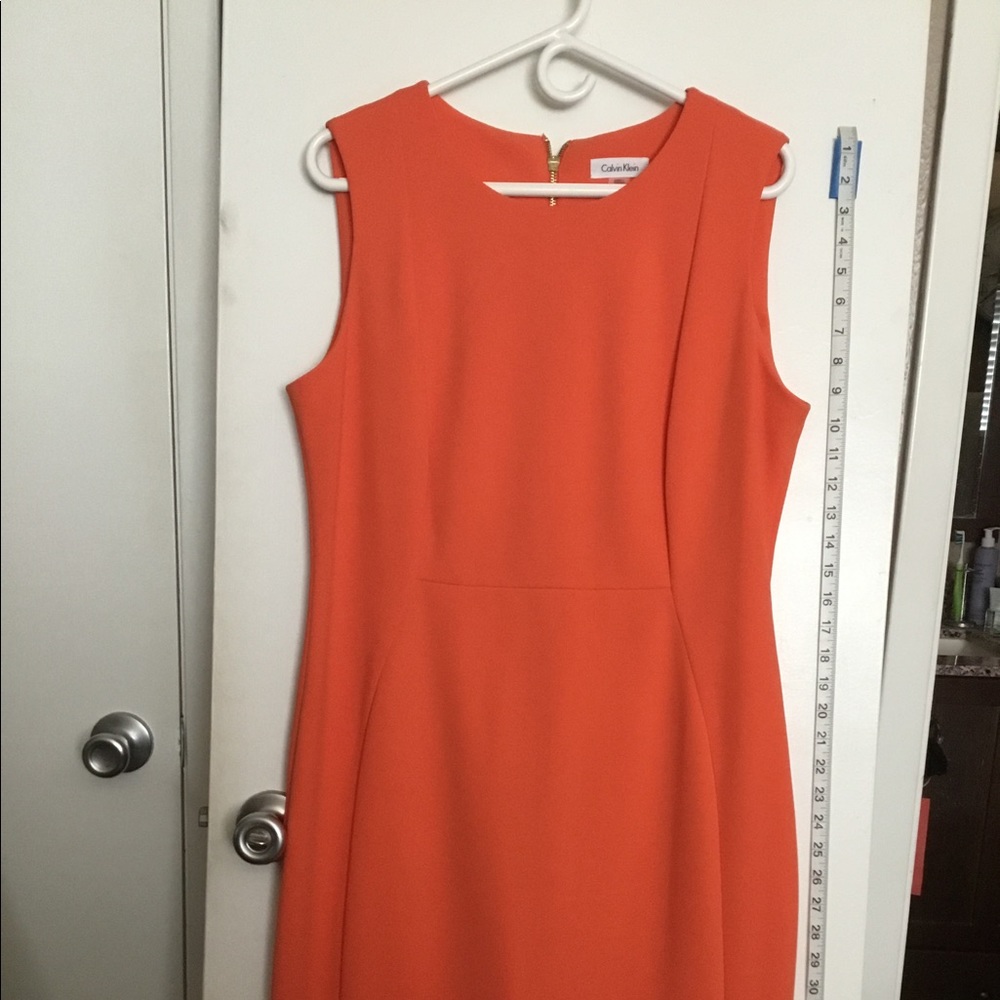 Calvin Klein size 14 sleeveless dress, orange